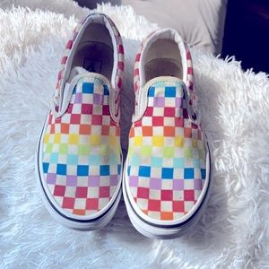 RAINBOW CHECK SLIP-ON SNEAKER - KIDS'
